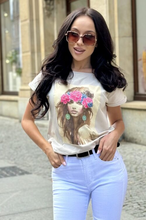 T-shirt z nadrukiem SWEET LADY