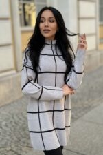 Sweter szary w kratę oversize ISLA